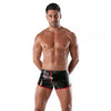 Vinyl Fetish Shorts Herren - Stretch, Reflektierend & Verstellbar, Schwarz - Rot | TOF Paris