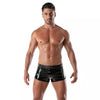 Schwarze Vinyl Mini-Shorts von TOF Paris – Ansicht 5