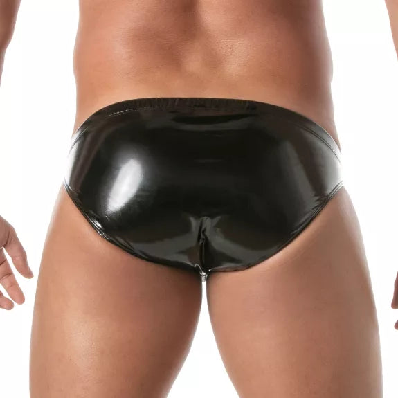 Men’s Bikini mit Front-Reißverschluss - High-Cut & Komfort, Schwarz | TOF Paris