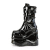 WAVE-150 Plateau Stiefeletten Schwarz Lack | DemoniaCult