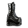 WAVE-150 Plateau Stiefeletten Schwarz Lack | DemoniaCult