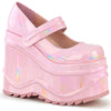 WAVE-32 Plateau Schuh rosa glänzend | DemoniaCult