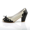 WIGGLE-17 Pumps Weiß/Schwarz | Pin Up Couture