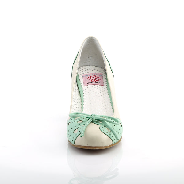 WIGGLE-17 Pumps Weiß/Grün | Pin Up Couture