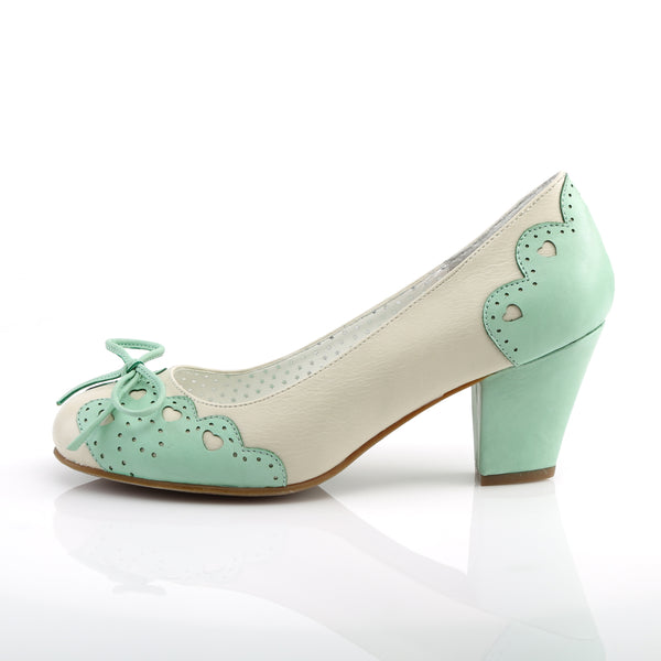 WIGGLE-17 Pumps Weiß/Grün | Pin Up Couture
