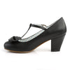 WIGGLE-50 T-Riemchen PumpsSchwarz Matt | Pin Up Couture