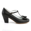 WIGGLE-50 T-Riemchen PumpsSchwarz Matt | Pin Up Couture