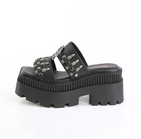 WRATH-08 Plateau Sandaletten Schwarz Matt von DemoniaCult – Ansicht 3