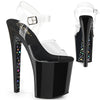 XTREME-808CHS Plateau Sandaletten Schwarz/Silber | Pleaser