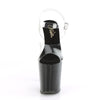 XTREME-808CRS Plateau Sandaletten Schwarz/Silber | Pleaser