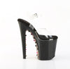 XTREME-808PYRS Plateau Sandaletten Schwarz mit bunten Nieten | Pleaser