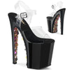 XTREME-808PYRS Plateau Sandaletten Schwarz mit bunten Nieten | Pleaser