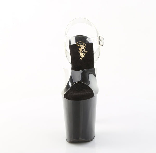XTREME-808SPRS Plateau Sandaletten Schwarz mit Nieten | Pleaser