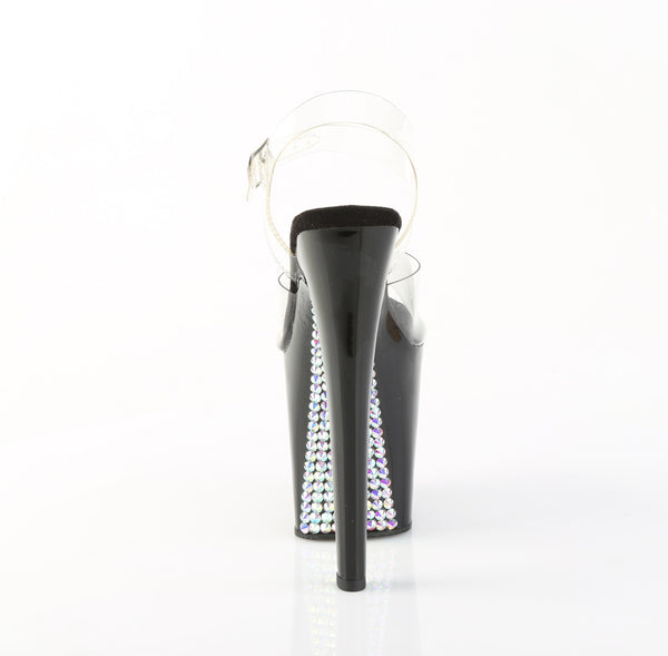 XTREME-808SPRS Plateau Sandaletten Schwarz mit Nieten | Pleaser