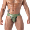 Khakifarbener Zipped Latex Second Skin-Jockstrap von TOF Paris