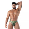 Khakifarbener Zipped Latex Second Skin-Jockstrap von TOF Paris – Ansicht 4