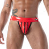 Roter Latex Jock mit durchgehendem Reißverschluss von TOF Paris