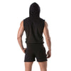 Ärmelloser Zip-Hoodie schwarz - Stretch, Taschen & Kontraststreifen | TOF Paris