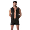 Ärmelloser Zip-Hoodie schwarz - Stretch, Taschen & Kontraststreifen | TOF Paris