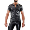 Schwarzes Fetish Tank Top mit markantem Frontreißverschluss von TOF Paris – Ansicht 2